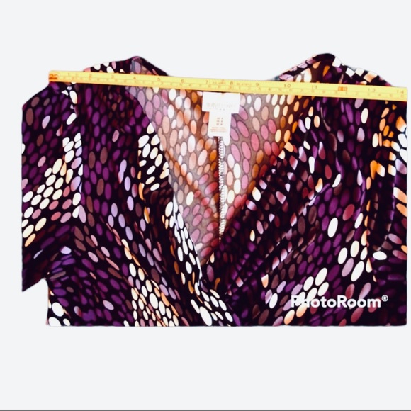 Motherhood Maternity Vneck Purple print 3/4 Sleeve Dress size M - Picture 9 of 12